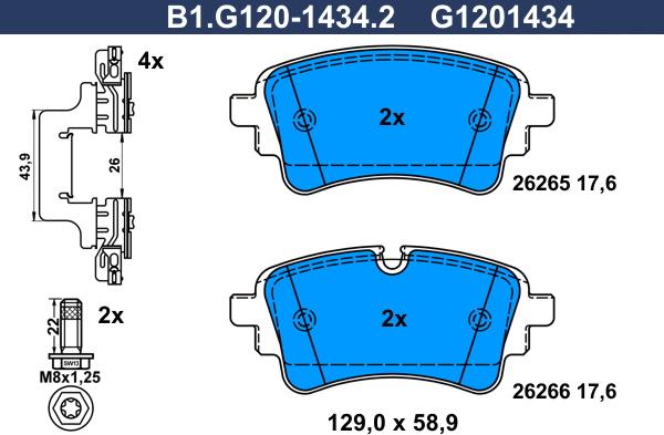 Galfer B1.G120-1434.2 - Set placute frana,frana disc aaoparts.ro