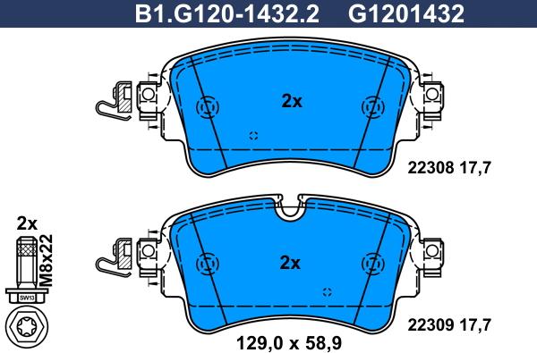 Galfer B1.G120-1432.2 - Set placute frana,frana disc aaoparts.ro