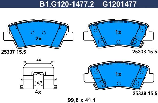 Galfer B1.G120-1477.2 - Set placute frana,frana disc aaoparts.ro