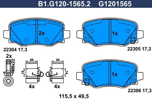 Galfer B1.G120-1565.2 - Set placute frana,frana disc aaoparts.ro