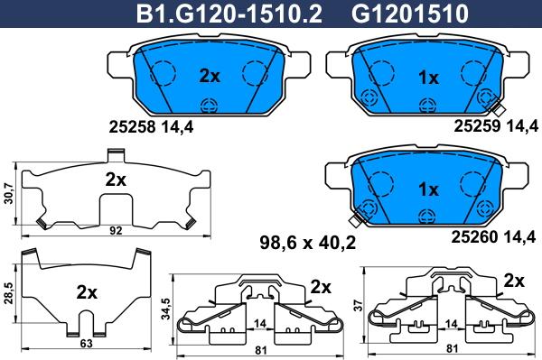 Galfer B1.G120-1510.2 - Set placute frana,frana disc aaoparts.ro