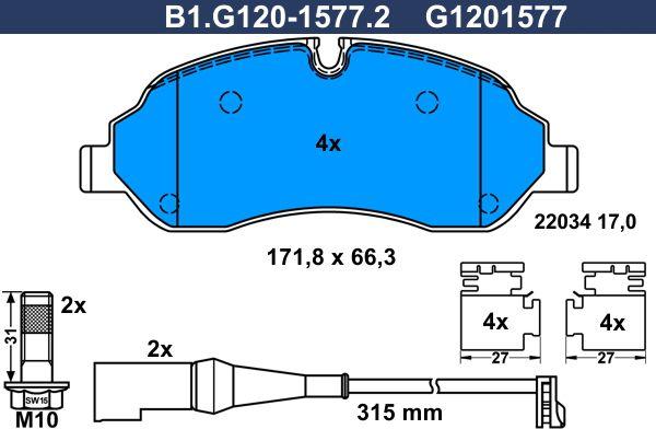 Galfer B1.G120-1577.2 - Set placute frana,frana disc aaoparts.ro