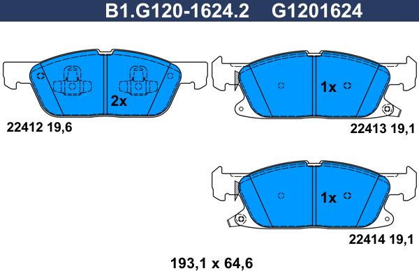 Galfer B1.G120-1624.2 - Set placute frana,frana disc aaoparts.ro