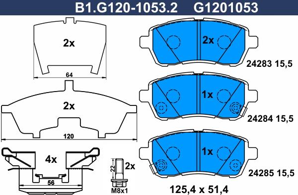 Galfer B1.G120-1053.2 - Set placute frana,frana disc aaoparts.ro