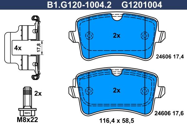Galfer B1.G120-1004.2 - Set placute frana,frana disc aaoparts.ro