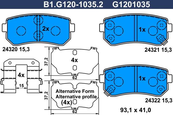 Galfer B1.G120-1035.2 - Set placute frana,frana disc aaoparts.ro