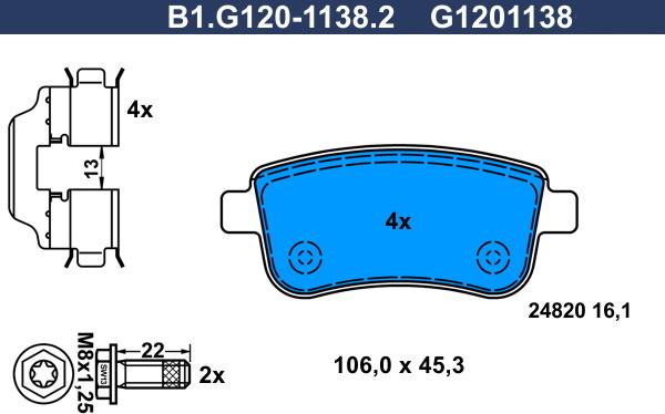 Galfer B1.G120-1138.2 - Set placute frana,frana disc aaoparts.ro