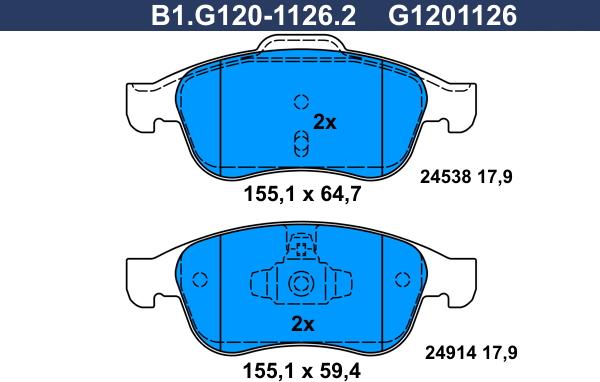 Galfer B1.G120-1126.2 - Set placute frana,frana disc aaoparts.ro