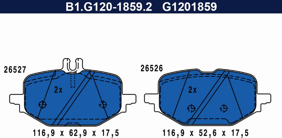 Galfer B1.G120-1859.2 - Set placute frana,frana disc aaoparts.ro