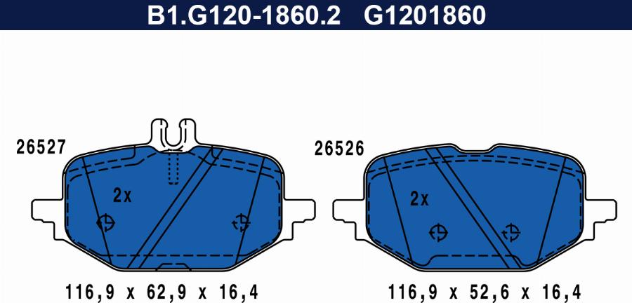Galfer B1.G120-1860.2 - Set placute frana,frana disc aaoparts.ro