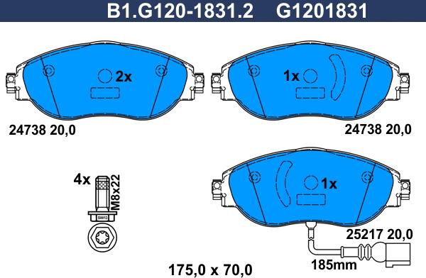 Galfer B1G12018312 - Set placute frana,frana disc aaoparts.ro