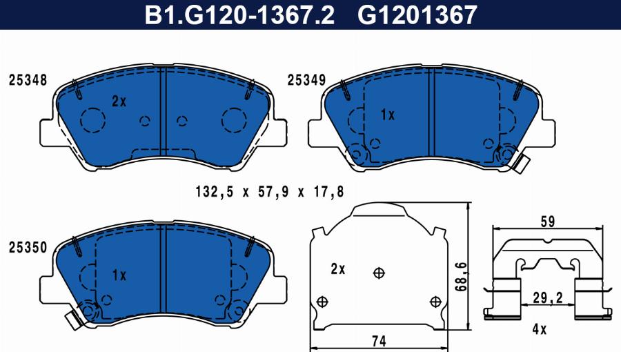 Galfer B1.G120-1367.2 - Set placute frana,frana disc aaoparts.ro