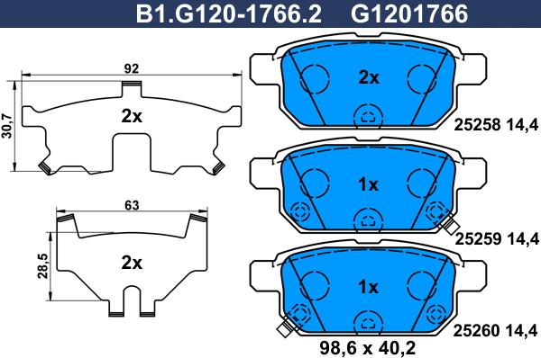 Galfer B1.G120-1766.2 - Set placute frana,frana disc aaoparts.ro