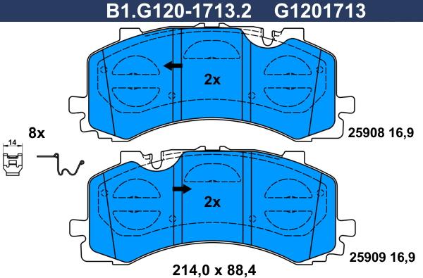Galfer B1.G120-1713.2 - Set placute frana,frana disc aaoparts.ro