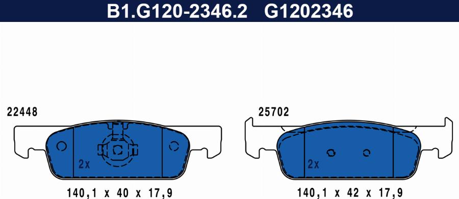Galfer B1.G120-2346.2 - Set placute frana,frana disc aaoparts.ro