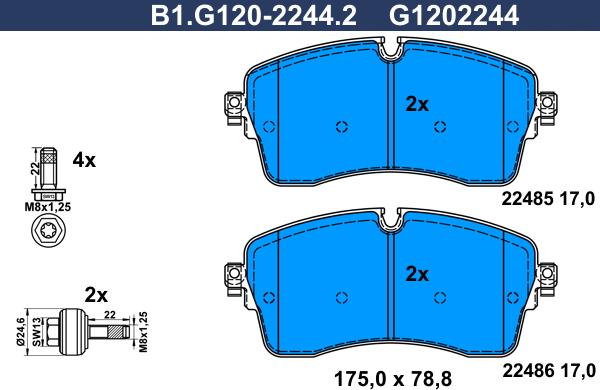 Galfer B1.G120-2244.2 - Set placute frana,frana disc aaoparts.ro
