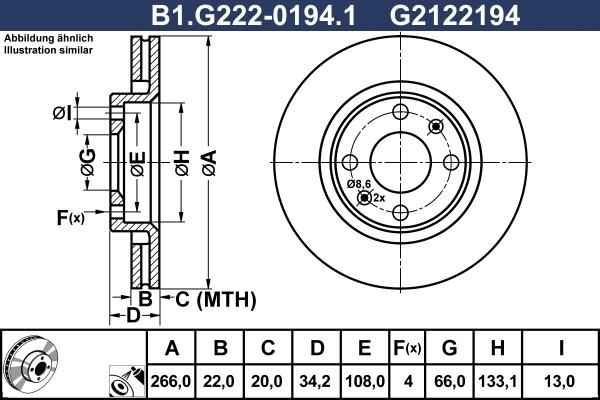 Galfer B1.G222-0194.1 - Disc frana aaoparts.ro