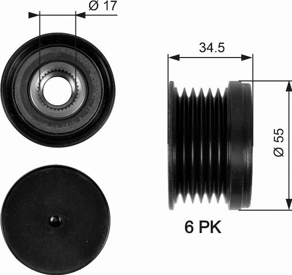 GATES OAP7090 - Fulie, alternator aaoparts.ro