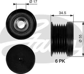 Gates OAP7090 - Fulie, alternator aaoparts.ro