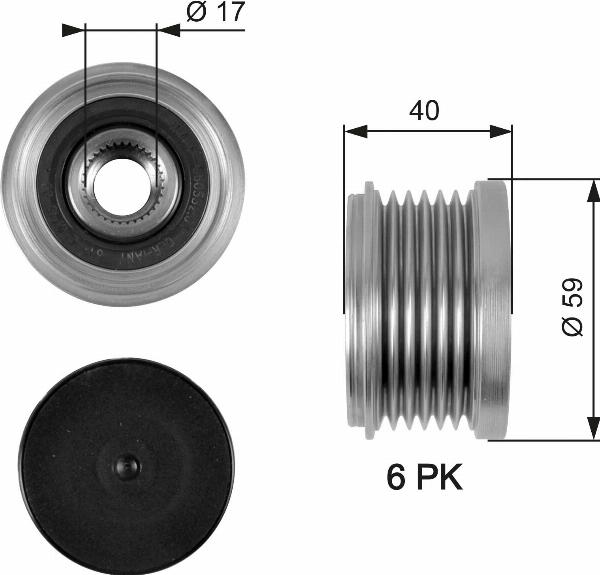 GATES OAP7097 - Fulie, alternator aaoparts.ro