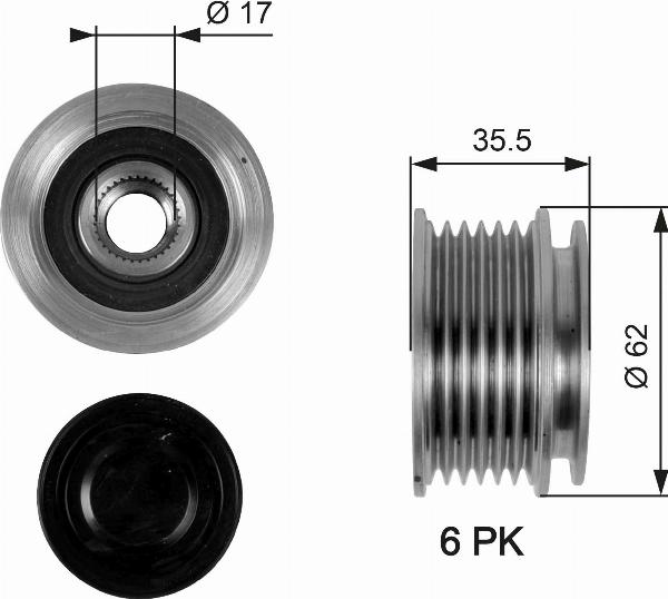 GATES OAP7044 - Fulie, alternator aaoparts.ro