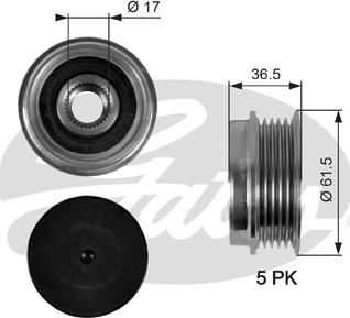 Gates OAP7041 - Fulie, alternator aaoparts.ro