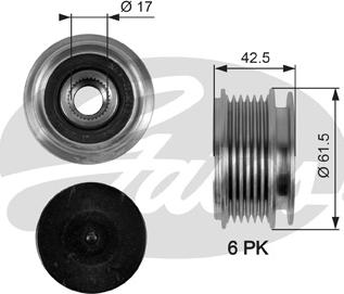 Gates OAP7047 - Fulie, alternator aaoparts.ro