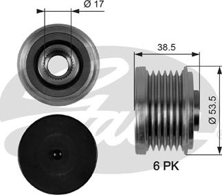 Gates OAP7055 - Fulie, alternator aaoparts.ro