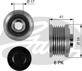 Gates OAP7052 - Fulie, alternator aaoparts.ro