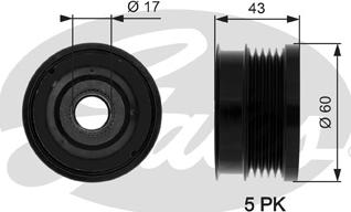 GATES OAP7062 - Fulie, alternator aaoparts.ro