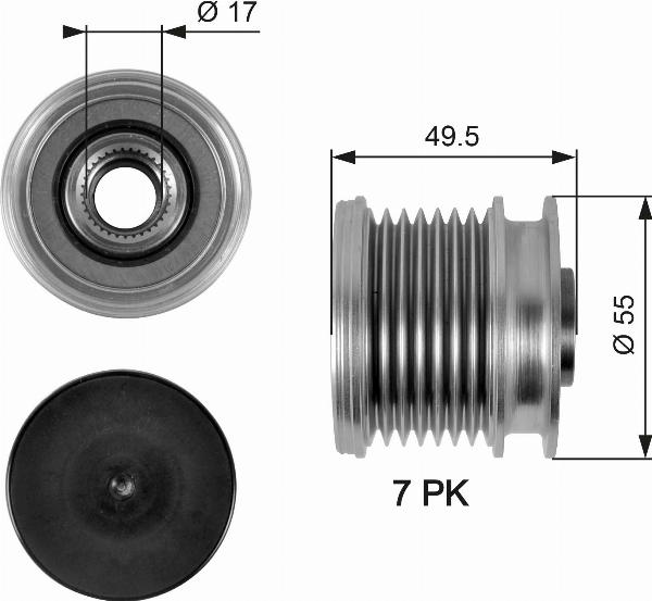 GATES OAP7086 - Fulie, alternator aaoparts.ro