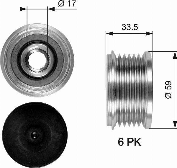 GATES OAP7080 - Fulie, alternator aaoparts.ro