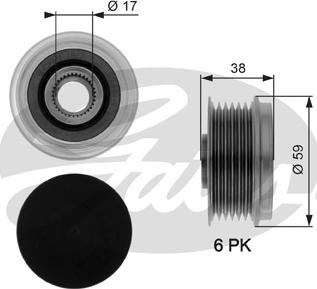 Gates OAP7039 - Fulie, alternator aaoparts.ro