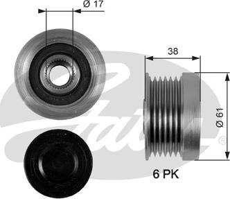 GATES OAP7036 - Fulie, alternator aaoparts.ro