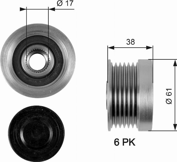 GATES OAP7036 - Fulie, alternator aaoparts.ro