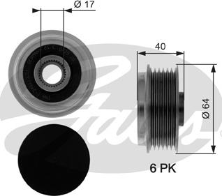 Gates OAP7037 - Fulie, alternator aaoparts.ro