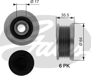 Gates OAP7073 - Fulie, alternator aaoparts.ro