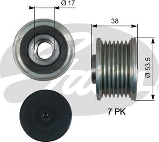 Gates OAP7190 - Fulie, alternator aaoparts.ro