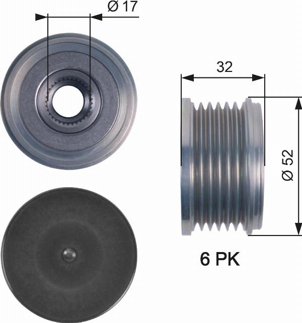 GATES OAP7140 - Fulie, alternator aaoparts.ro