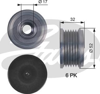 Gates OAP7140 - Fulie, alternator aaoparts.ro