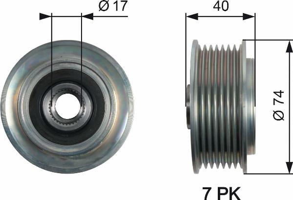 GATES OAP7159 - Fulie, alternator aaoparts.ro