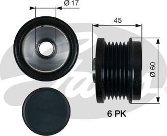 Gates OAP7155 - Fulie, alternator aaoparts.ro