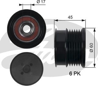 GATES OAP7156 - Fulie, alternator aaoparts.ro