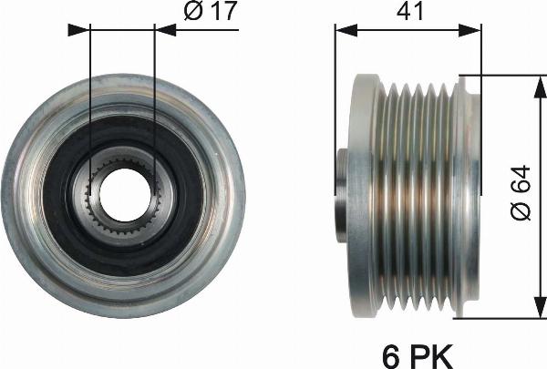 GATES OAP7162 - Fulie, alternator aaoparts.ro