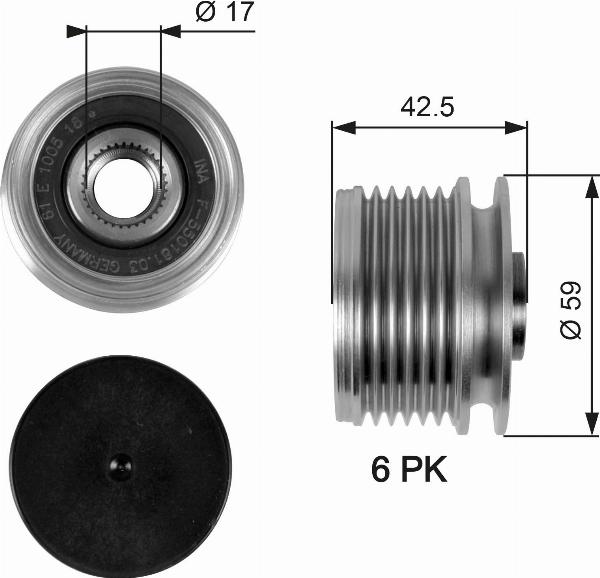 GATES OAP7106 - Fulie, alternator aaoparts.ro