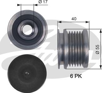 Gates OAP7114 - Fulie, alternator aaoparts.ro