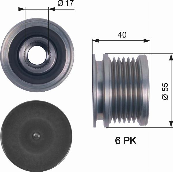 GATES OAP7114 - Fulie, alternator aaoparts.ro