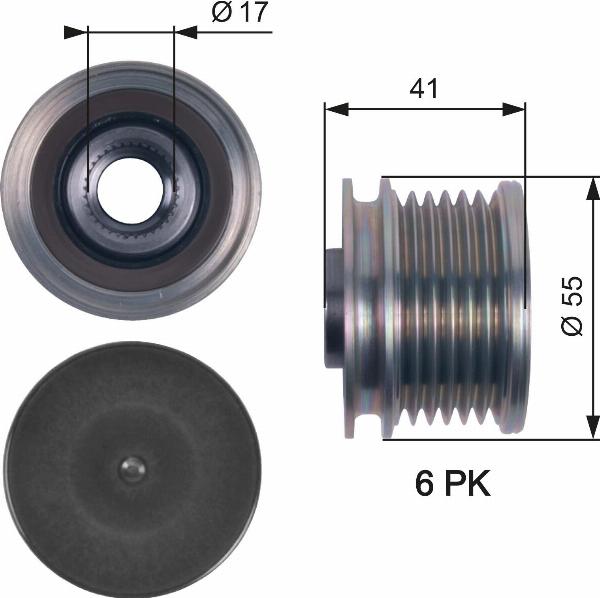 GATES OAP7115 - Fulie, alternator aaoparts.ro