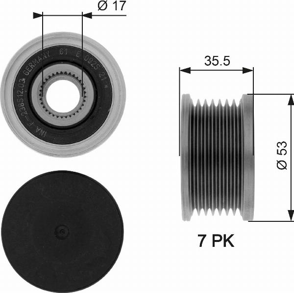 GATES OAP7110 - Fulie, alternator aaoparts.ro