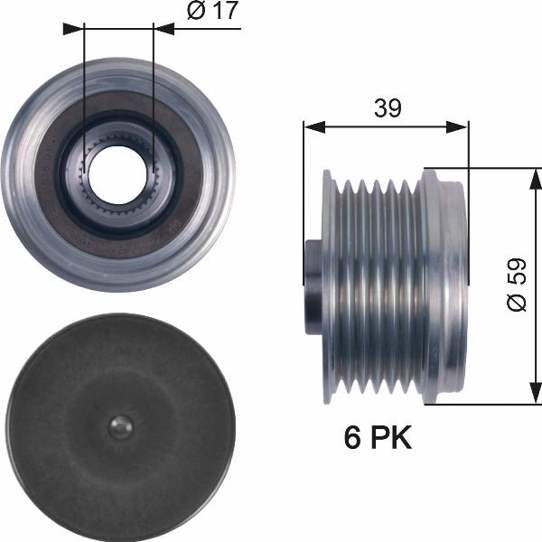 GATES OAP7113 - Fulie, alternator aaoparts.ro